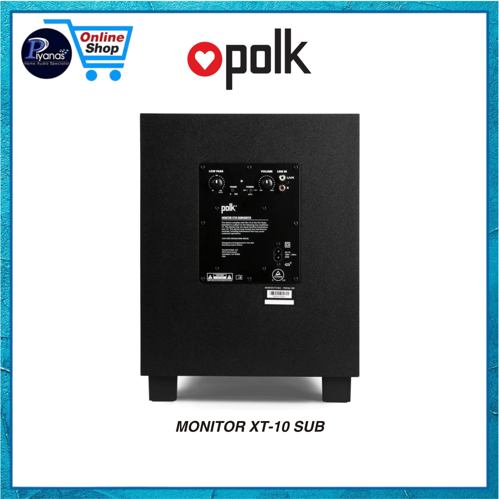 ซับวูฟเฟอร์ POLK AUDIO : MONITOR XT-10 SUB (BLACK)_3